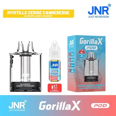 Cartouche Gorilla X + 1x10ml - JNR - Blueberry Cherry Cranberry - 20 mg