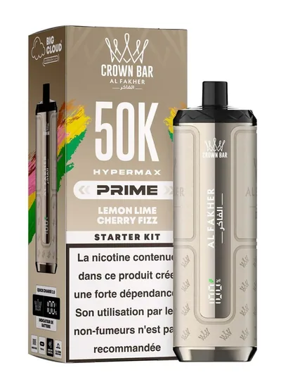 Puff Hypermax Prime 50K Crown Bar Al Fakher - Lemon Lime Cherry Fizz - 6 mg