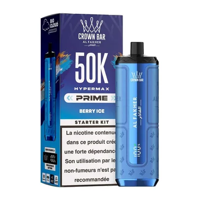 Puff Hypermax Prime 50K Crown Bar Al Fakher - Berry Ice - 6 mg