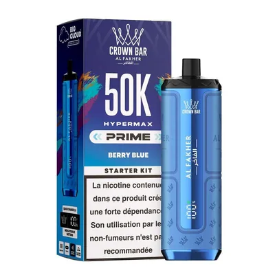 Puff Hypermax Prime 50K Crown Bar Al Fakher - Berry Blue - 6 mg