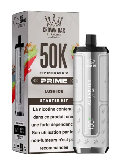 Puff Hypermax Prime 50K Crown Bar Al Fakher - Lush Ice - 6 mg