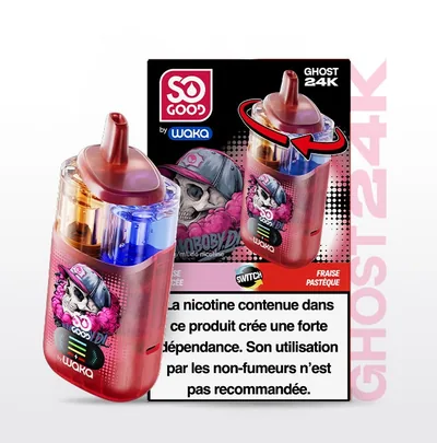 Puff So Good Ghost 24k Fraise Glacée et Fraise Pastèque - 18 mg