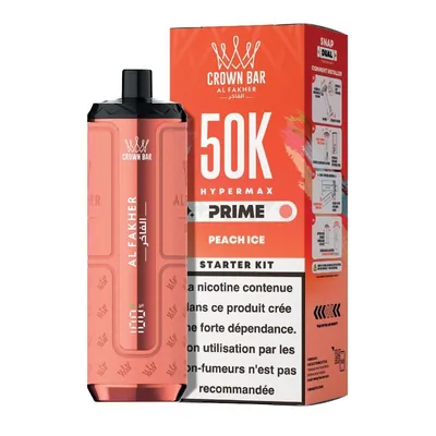 Puff Hypermax Prime 50K Crown Bar Al Fakher - Peach Ice - 6 mg