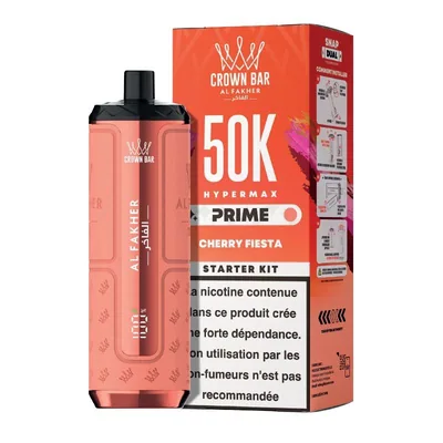 Puff Hypermax Prime 50K Crown Bar Al Fakher - Cherry Fiesta - 6 mg