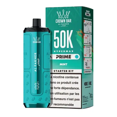 Puff Hypermax Prime 50K Crown Bar Al Fakher - Mint - 6 mg