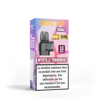 Cartouche Cristal Puff 28K (x8) -, Myrtille Framboise - sans nicotine